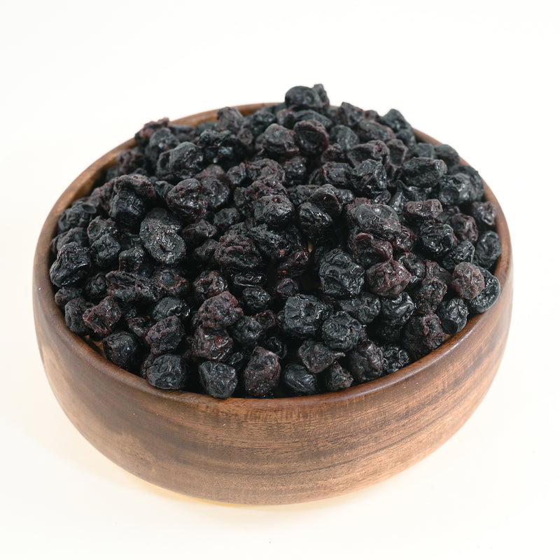 Blueberries Dried are low in calories, but are high in fiber, vitamin C and vitamin K. They have various positive health benefits