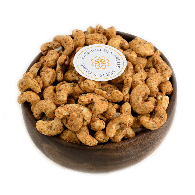 Cashew Chilly Garlic is a spicy and flavorful snack made with premium quality cashews coated in a delicious blend of garlic, spices, and chili peppers.