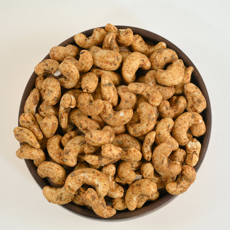 Cashew Nuts Chilly Garlic Spiced Crunchy yet creamy with a hint of nutty sweetness