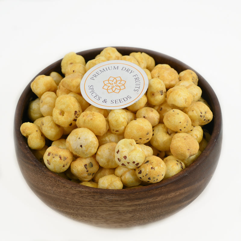 Made with the finest quality fox nuts and infused with creamy cheese and Italian herbs, our Flavored & Roasted Makhana is a delicious and healthy option for those looking to add variety to their munchies.