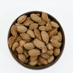 Almonds inshell Natural and Organic whole nuts left in their shell