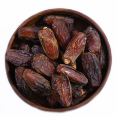 Mabroom Dates are not dry but very chewy. 