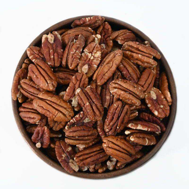 Pecan Nuts with their contoured structure, crunchy texture and buttery flavour