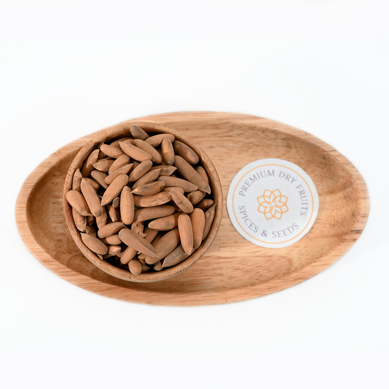 Exotic Pine nuts with shells are not just a tasty snack but also pack a nutritional punch