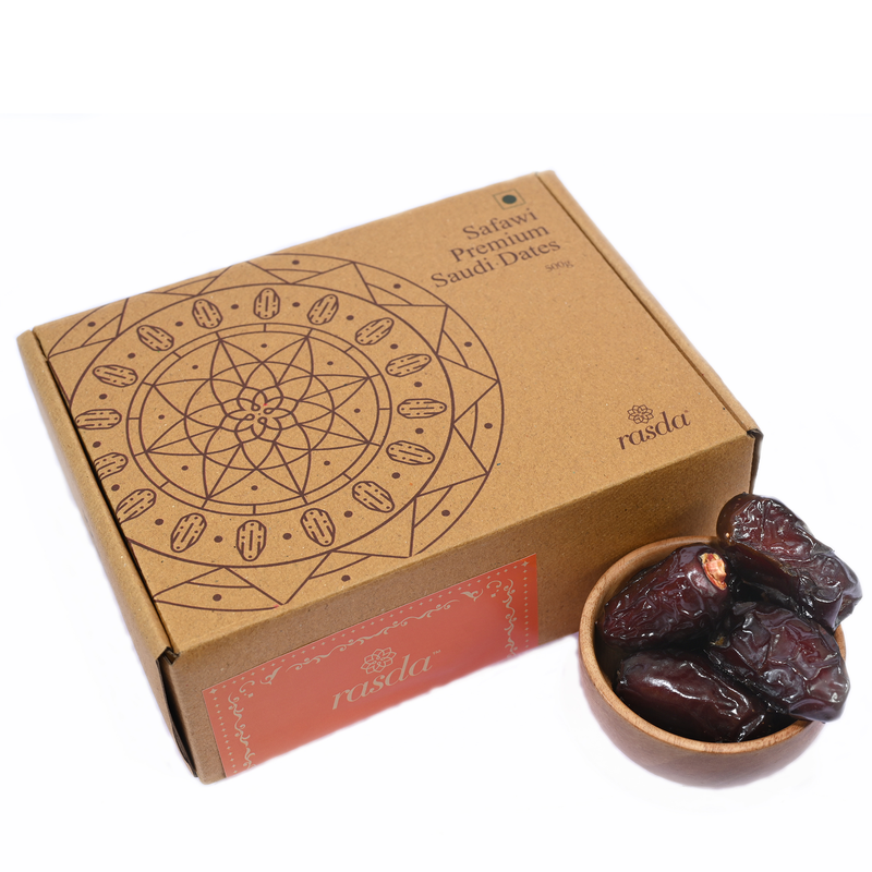 Safawi dates known for their deep black color, medium size, and oblong shape