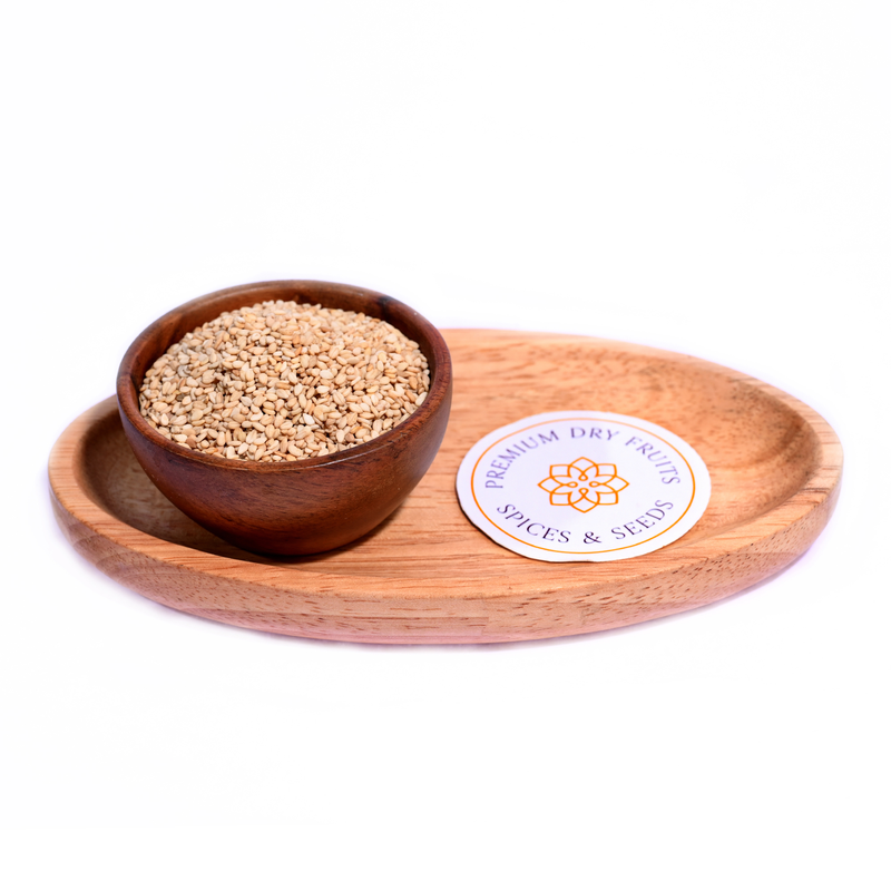 White Sesame seeds feature delicate nutty flavour. Excellent source of minerals, especially manganese and copper.