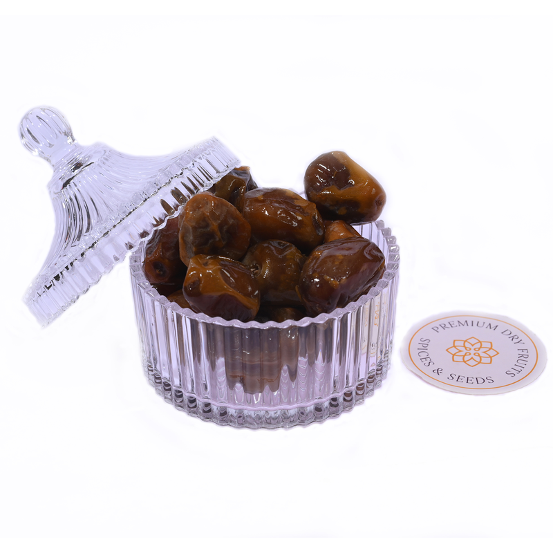 A bowl of Brown Shiny Sukkari Rutab Dates