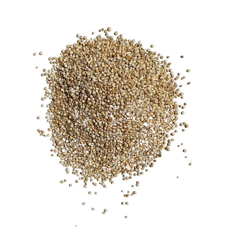 House of rasda's Organic Quinoa white Seeds are a complete protein source and a great addition to a healthy diet. Enjoy as a salad topping, add to soups, or cook as a side dish!