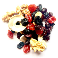 Berry Nutty Trail Mix by House of Rasda offers a unique twist by blending berries with Indian spices to create a flavorful and healthy snack.